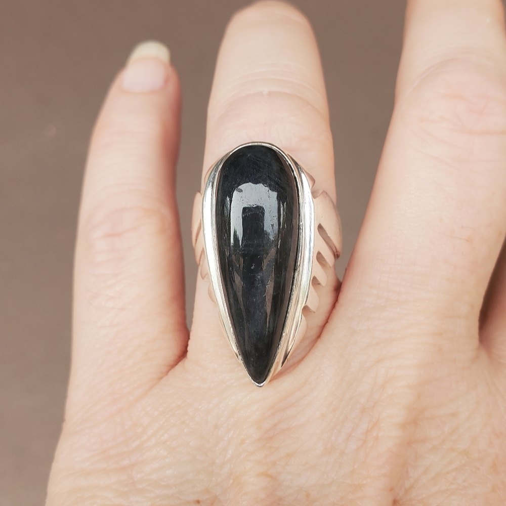 New Men's Iolite Sunstone Silver Statement Ring. - Picture 11 of 16